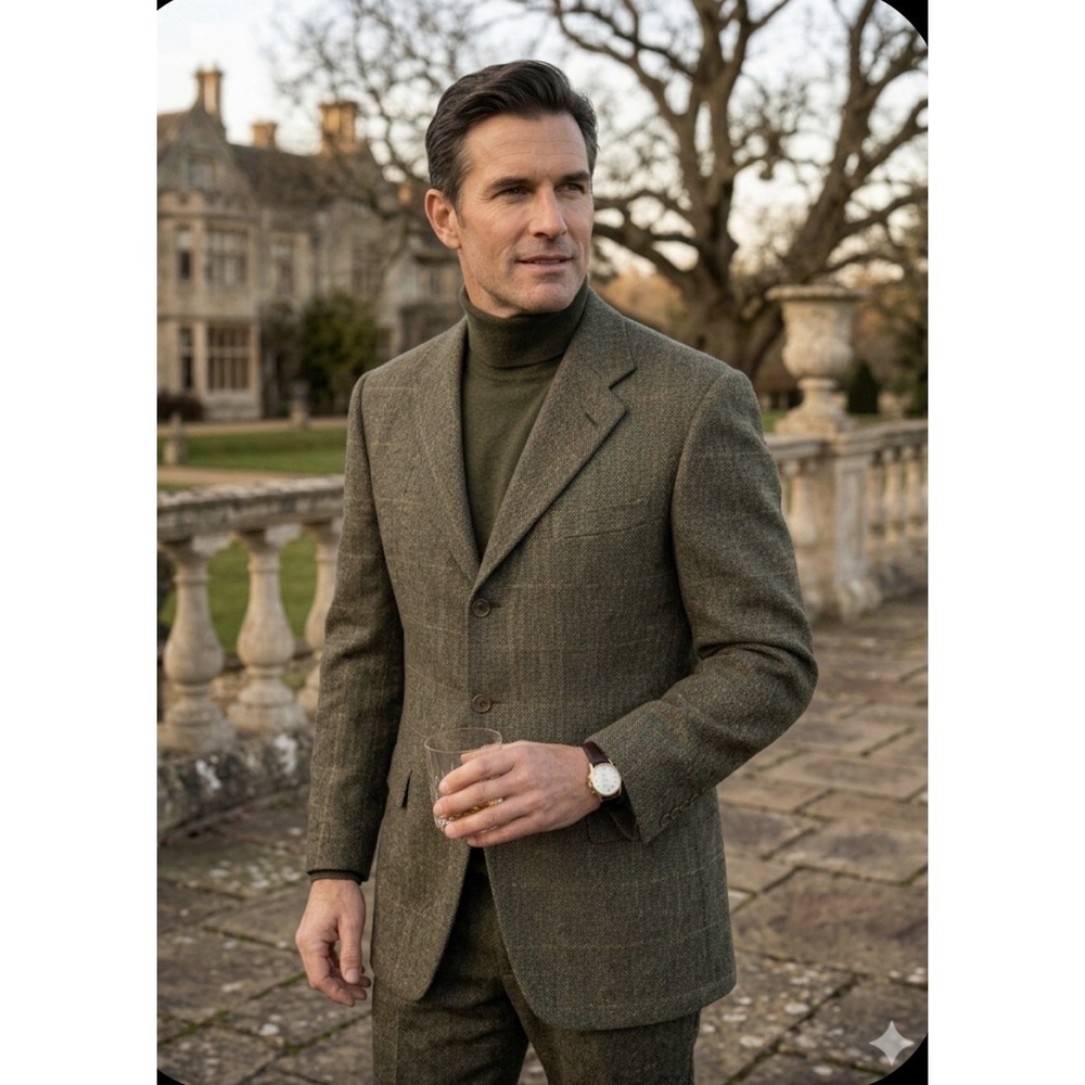 Kiton Napoli Green Windowpane Cashmere Silk Sport Coat Blazer 50 US 40